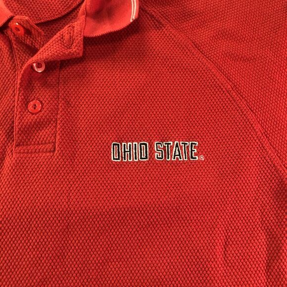 Nike Ohio State Polo Shirt Men's L Red Vintage Team Apparel Embroidered - Picture 3 of 12